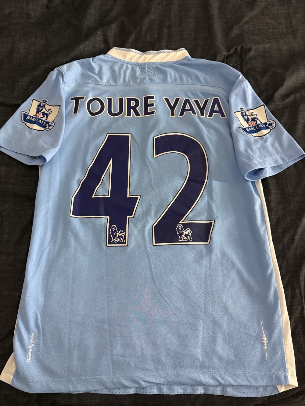 VINTAGE Manchester City #42 Yaya Toure 2011-12 Umbro Home Premier League Jersey